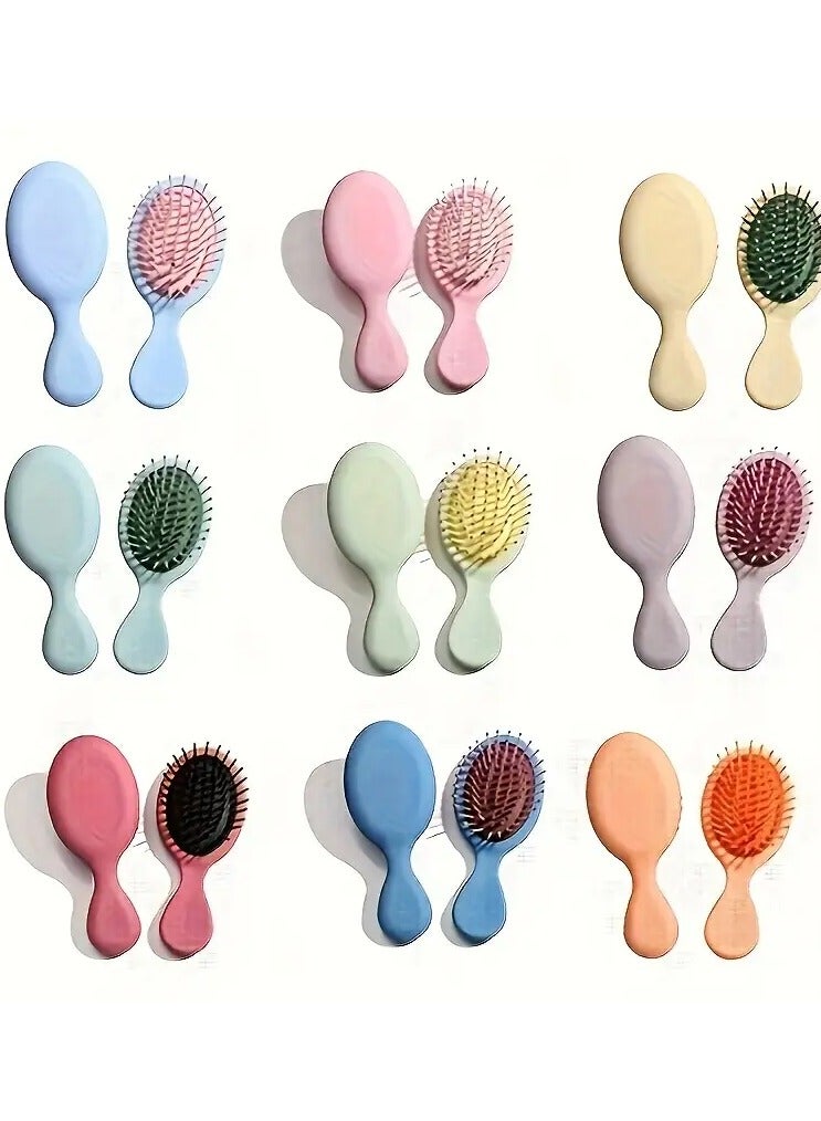 Ucanbe 2pcs Portable Mini Air Cushion Hair Brush - Soft Nylon Bristles for Wet & Dry Hair, Ideal Travel Companion, Perfect Christmas Stocking Gift - Image 2