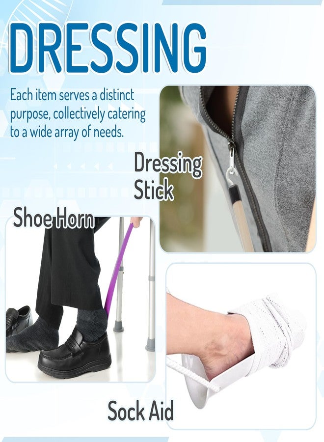 Mars Wellness 7 Piece Deluxe Hip Kit, Hip Replacement Kit After Surgery - Leg Lifter, Sock Aid, 2 Rotating Grabber Reacher, Dressing Stick, Shoe Horn, Bath Sponge - Knee Replacement Recovery Aids - Image 5