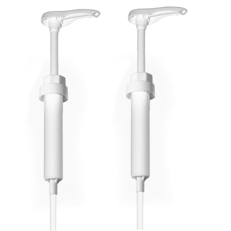 Shveesy Gallon Pump Dispenser - Dispenses 1 Ounce Per Stroke - Heavy-Duty Leak Proof  Bpa Free  White  2 Count  2 Set  Cylindrical  Plastic  1 Fl. Oz.  38/400  Pack Of 2 - Image 1