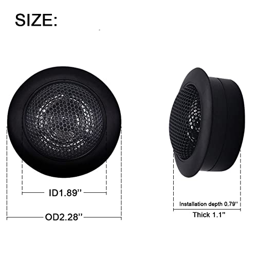 CYDZSW 1 Inch Tweeters for Car Audio,Door Speakers,Super Tweeter Pods Component Cars Parts Black(Pair),CT-001,Wired Connection - Image 5