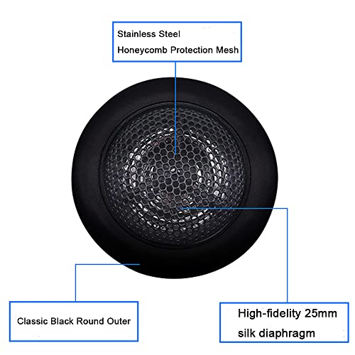 CYDZSW 1 Inch Tweeters for Car Audio,Door Speakers,Super Tweeter Pods Component Cars Parts Black(Pair),CT-001,Wired Connection - Image 4