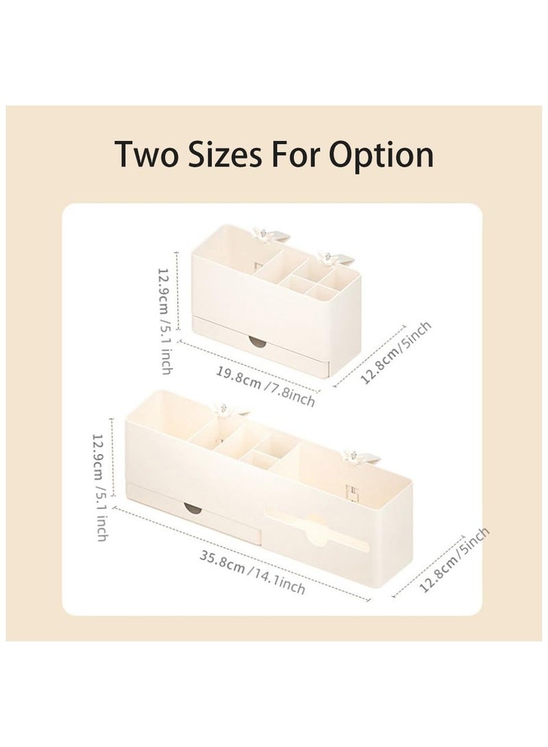 SOLARAE Multi Functional Pen Holder, Desk Side Storage Marker Pencil Box Desk Organizer, with Management Tray Various Size of Grid Stable Structure Suitable, for Home Dormitory Office School, 35.8X12.9X12.8Cm - Image 5