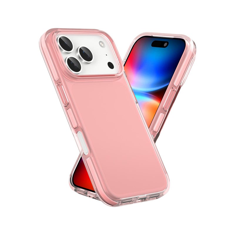 erorex For iPhone 17 Pro Max Two-color Shockproof High Transparency TPU Phone Case(Pink) - Image 4