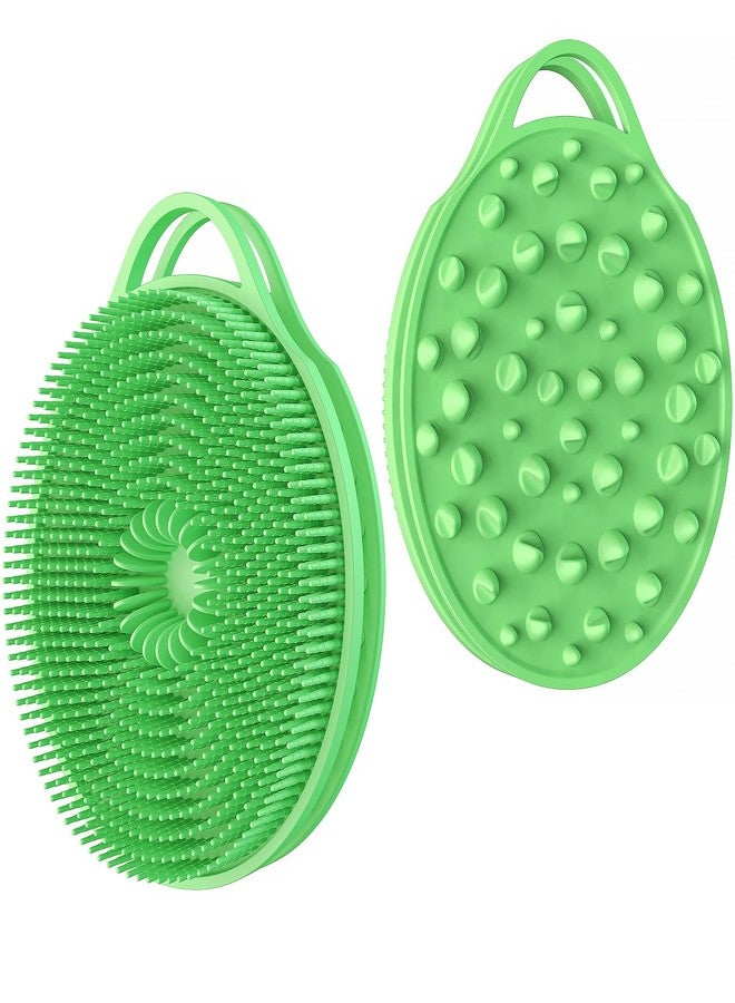 EKOTTOK 2 in 1 Silicone Body Scrubber, Anti Cellulite Massage Scrubber, Exfoliating Shower Brush for Men & Women, Removes Dead Skin, Reduces Cellulite, Improves Circulation, Fast Dry, Non Slip (1PC, Green) - Image 1