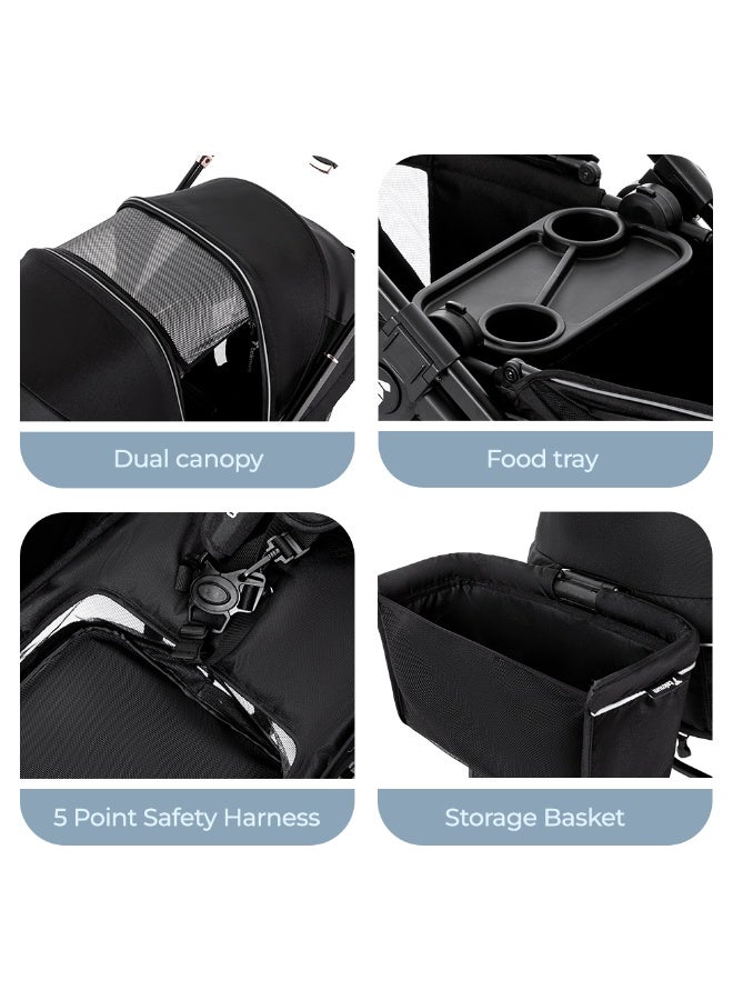 تيكنوم Teknum Reversible Wagon Stroller - Graphite Black - Image 3