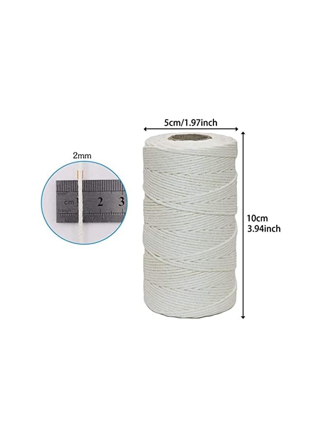 The Bros White Cotton Butchers Twine String - 328 Feet 2MM Twine for Crafts, Bakers Twine, Kitchen Cooking Butcher String for Meat and Roasting, Gift Wrapping Twine  - Image 2