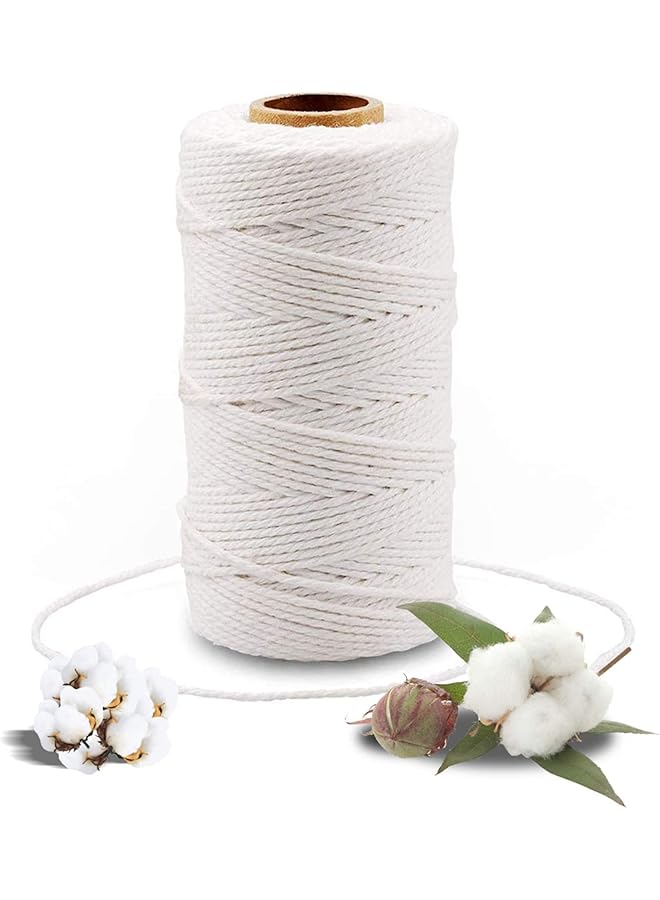 The Bros White Cotton Butchers Twine String - 328 Feet 2MM Twine for Crafts, Bakers Twine, Kitchen Cooking Butcher String for Meat and Roasting, Gift Wrapping Twine  - Image 1