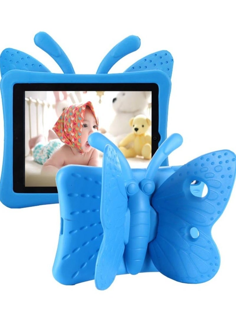 Raxoom iPad 9th 8th 7th Generation Case Kids Girls, Cute Butterfly Shockproof EVA Foam Super Protection Stand Cover for iPad 2021 2020 2019 10.2" and iPad Air 3 Pro 10.5" - Blue - Image 1