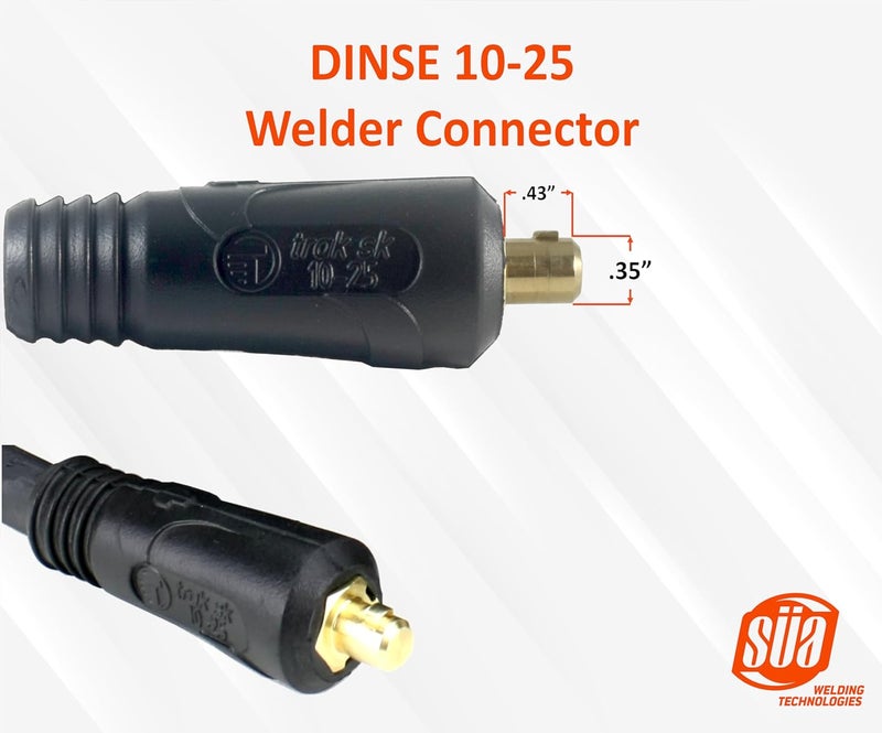 Sa - 150 Amp Welding Ground Clamp Lead Assembly - Dinse 10-25 Connector - #4 AWG 100% Copper Cable (15 FEET) - Image 2