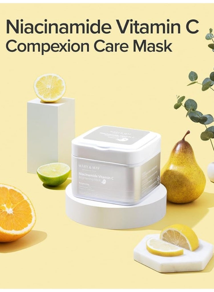 MARY & MAY Mary&May Niacinamide Vitamin C Brightening Mask 30 Sheets for Glow, Clarity & Dark Spot Reduction - Image 3