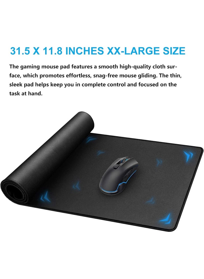 لوحة ماوس سوداء – حصيرة ألعاب مقاس XL بقاعدة مضادة للانزلاق – إصدار سريع – 2 مم | 80 × 30 سم - Image 3