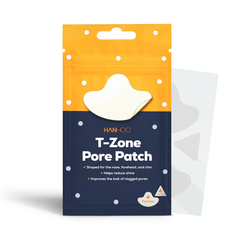Hanhoo T-Zone Pore Patch, 4 Pore Patches and 4 Triangle Blemish Patches, Improves Look of Clogged Pores, Mattifies, Shrinks Pimples on T-Zone, Blackhead and Acne Treatment, Korean Skincare - Image 1