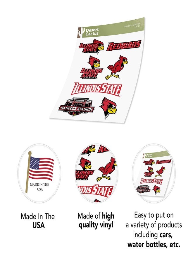 Desert Cactus Illinois State University Redbirds ISU Sticker Vinyl Decals Laptop Water Bottle Car Scrapbook Sheet T2 (Type 2) - Image 5