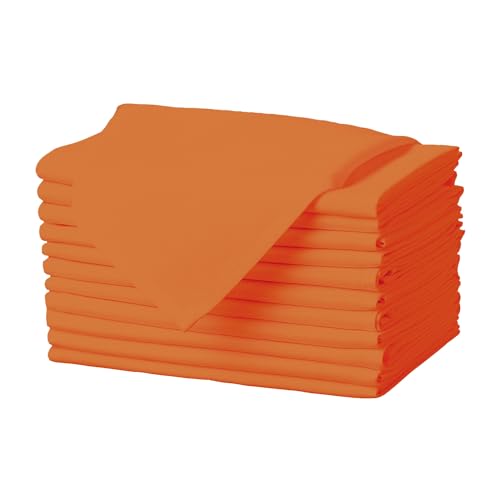 Gee Di Moda Cloth Napkins 17 x 17 Inch Orange Dinner Napkins Set of 12 Soft Absorbent Washable Fabric Cloth Table Napkins with Hemmed Edges for Hotel Restaurant Holiday Parties Wedding - Image 1