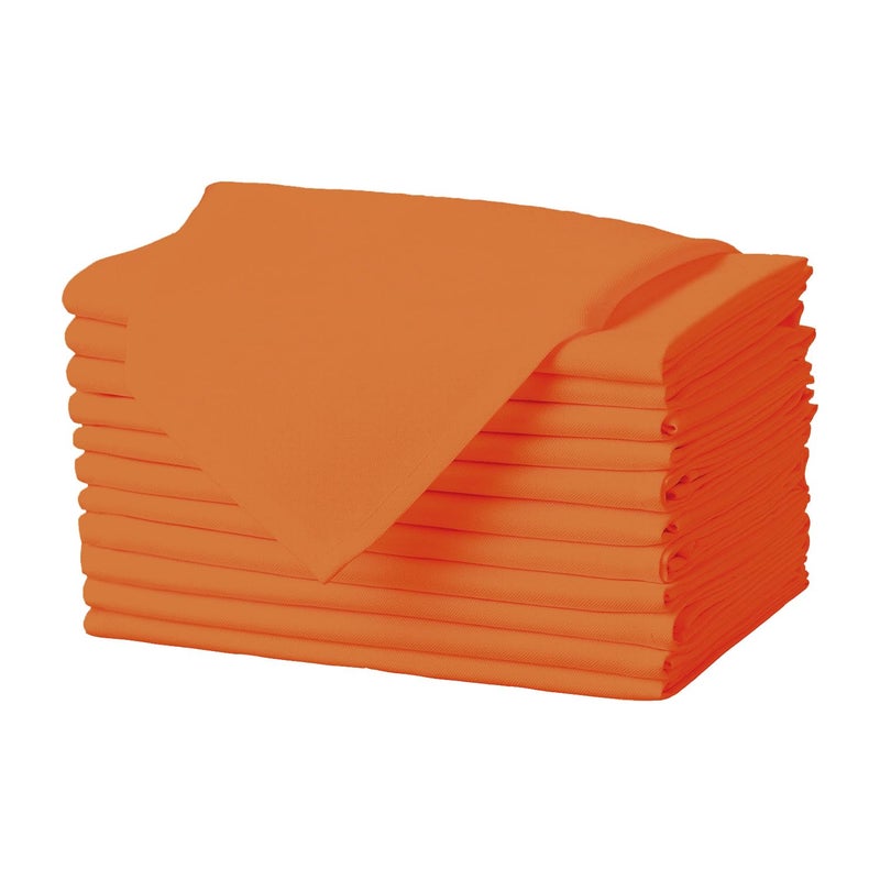 Gee Di Moda Cloth Napkins 17 x 17 Inch Orange Dinner Napkins Set of 12 Soft Absorbent Washable Fabric Cloth Table Napkins with Hemmed Edges for Hotel Restaurant Holiday Parties Wedding - Image 2