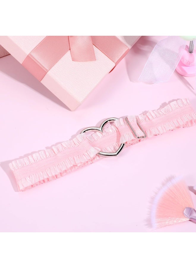 2pcs Adjustable Heart Lace Thigh Garter Belts for Women, Pink Elastic Leg Garters Belt, Non-Slip Thigh Strap - Image 5