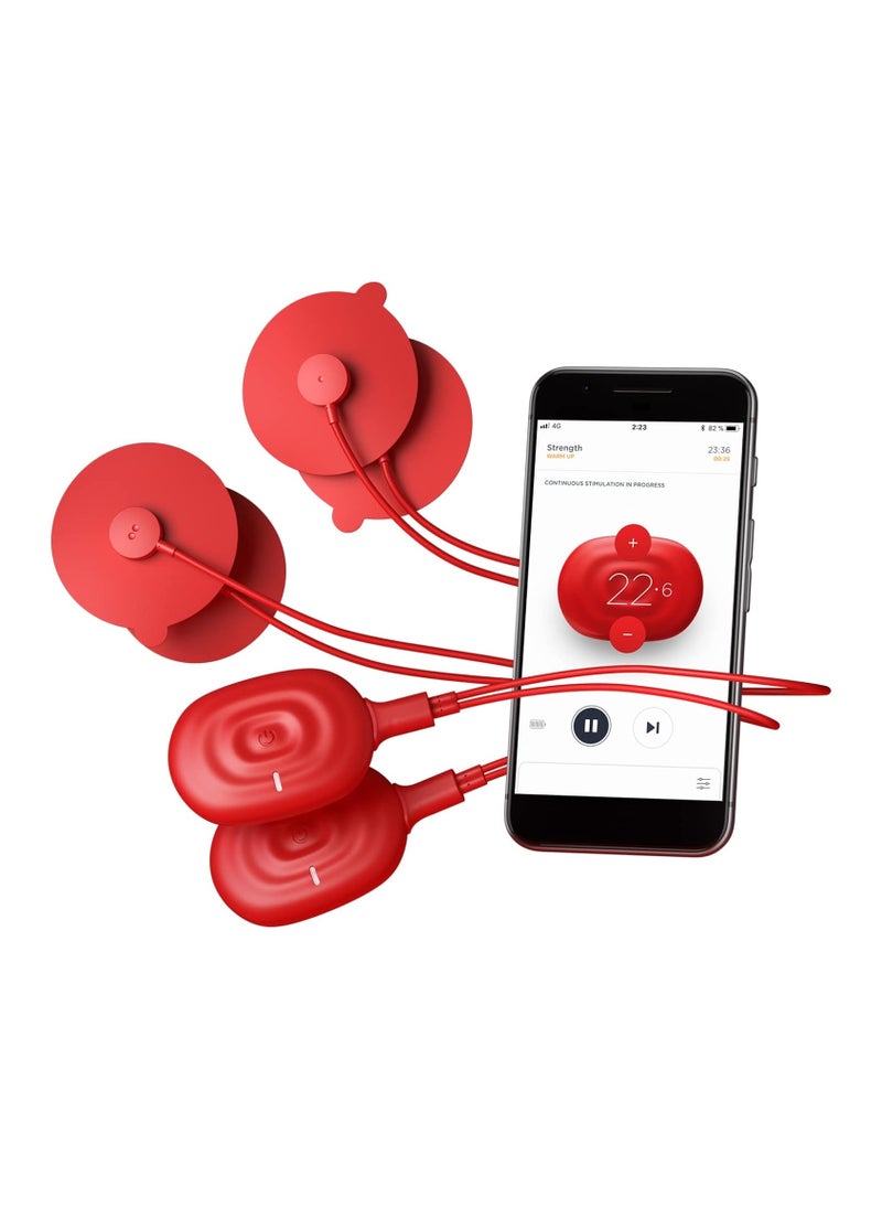 Therabody PowerDot 2.0 - DUO - Smart Electric Muscle Stimulator - Smart TENS Device (Red)  - Image 1