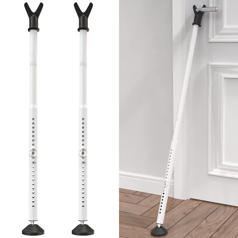 INFLATION Door Security Bar & Sliding Patio Door Security Bar, Sliding Door Lock for Patio Door, Sliding Door, Window, Apartment, Home, Hotel Room, Removable Security Jammer Bar, Frosted White（2 Pack） - Image 1