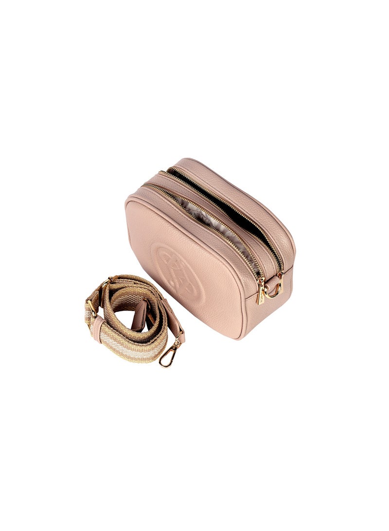 AMICA Rue Ladies Leather Women's Shoulder Crossbody Bag with Woven Strap - Image 4