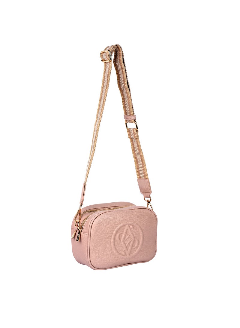 AMICA Rue Ladies Leather Women's Shoulder Crossbody Bag with Woven Strap - Image 3