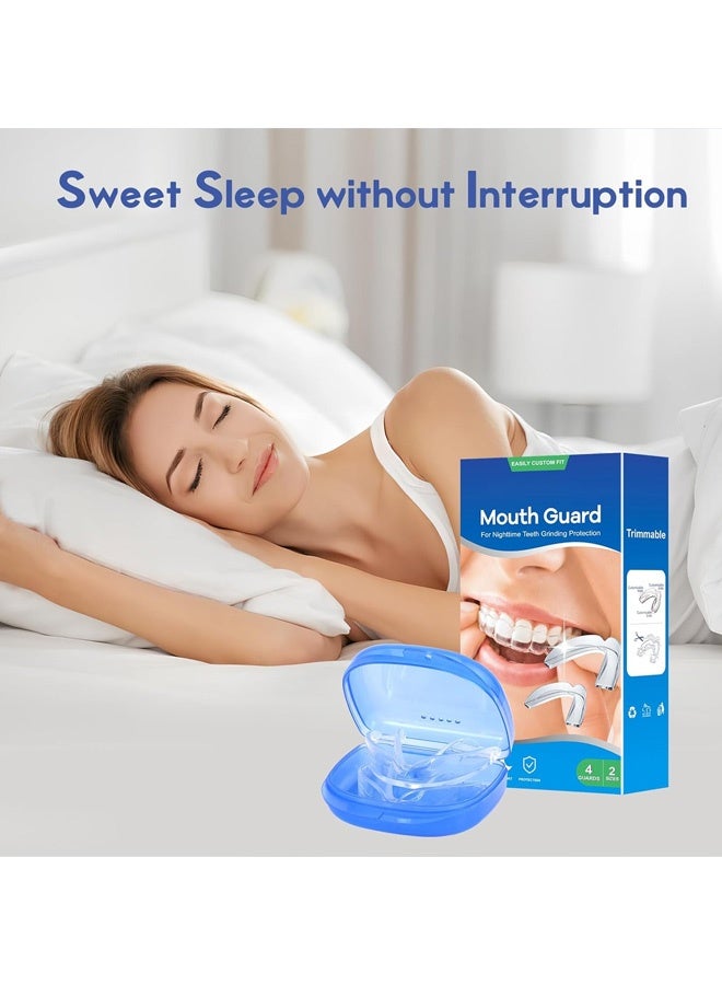 واقي فم لطحن الأسنان ليلاً، واقيات ليلية لطحن الأسنان والضغط عليها، 8 واقيات فم للنوم - تتضمن مقاسين وحقيبة سفر واحدة - Image 5