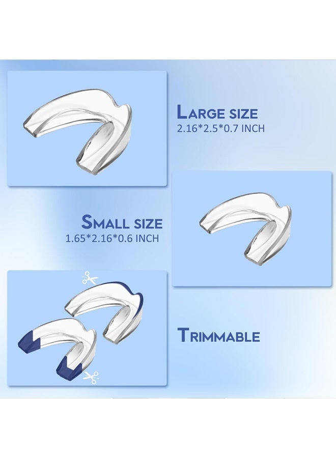 واقي فم لطحن الأسنان ليلاً، واقيات ليلية لطحن الأسنان والضغط عليها، 8 واقيات فم للنوم - تتضمن مقاسين وحقيبة سفر واحدة - Image 3