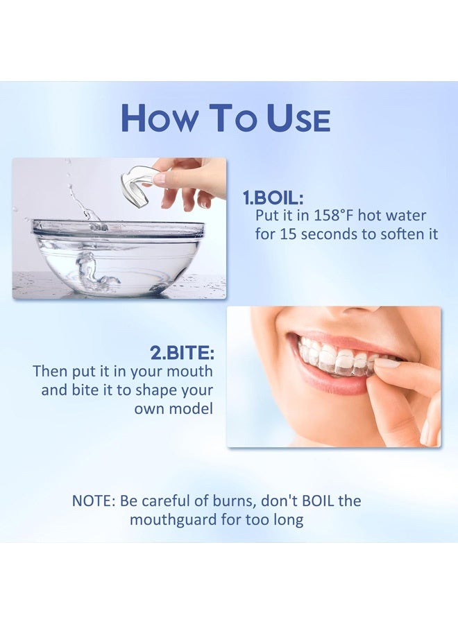 واقي فم لطحن الأسنان ليلاً، واقيات ليلية لطحن الأسنان والضغط عليها، 8 واقيات فم للنوم - تتضمن مقاسين وحقيبة سفر واحدة - Image 4