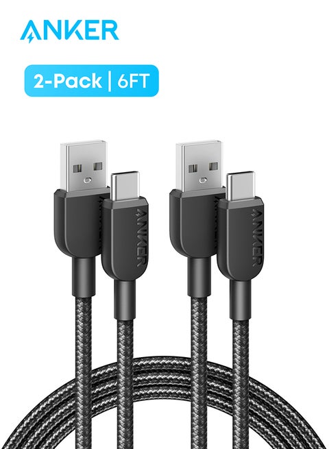 USB C Charger Cable [2 Pack, 6ft], 310 Type C Charger Cable Fast Charging, Braided USB A to USB C Cable for iPhone 17/16 Series, MacBook Pro/Air, Samsung, Huawei, Xiaomi, Vivo, Oppo(USB 2.0)
