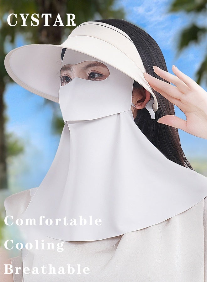 CYSTAR Summer Sun Protection Face Mask, Breathable Ice Silk Fabric, UV Protection Face Cover for Outdoor Sports, Gray - Image 2