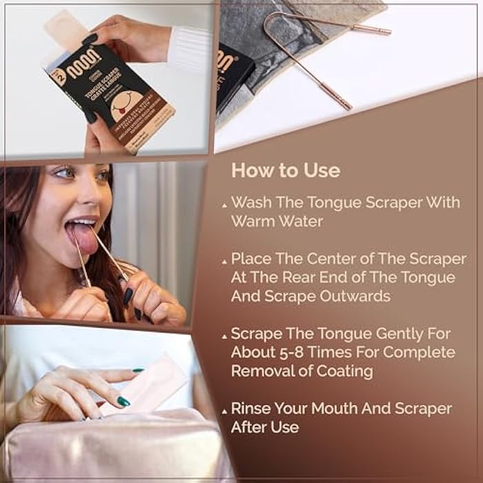 MasterMedi Tongue Scraper with Case Easy to Use Tongue Scraper for Adults, Tongue Cleaner for Oral Care & Hygiene Copper Set of 2 (with Travel Case) - Image 5