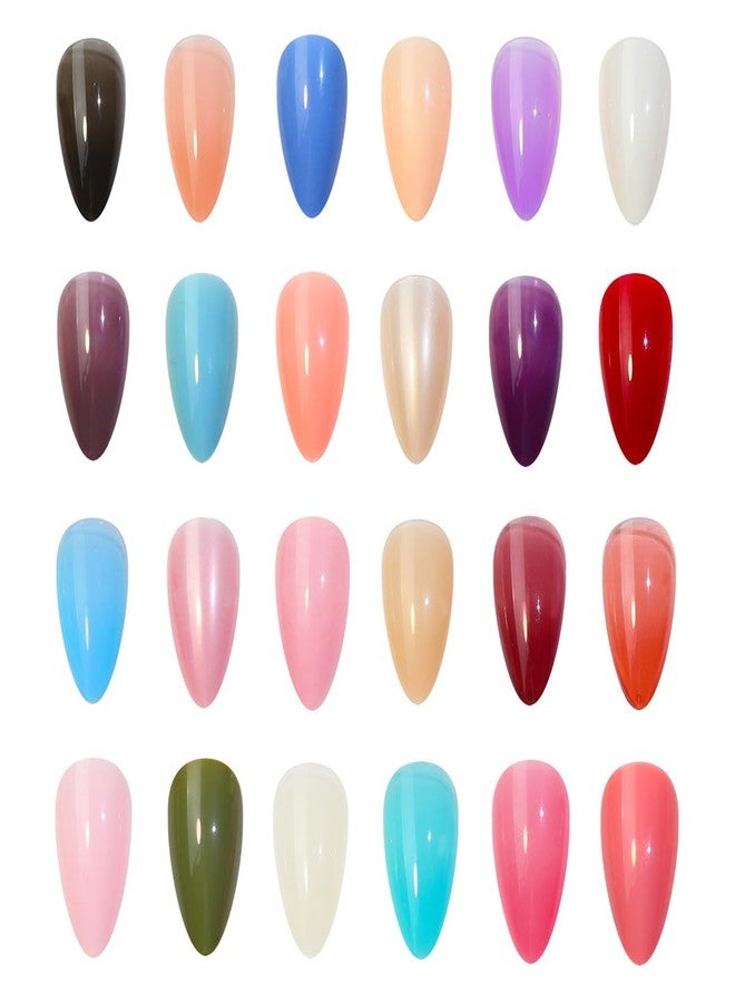 YIPINER 576 Pieces Press On Nails, Nail Tips, 24 Colors Colourful 12 Sizes Full Cover Press On Nails Long Glossy Press On Nails - Image 1