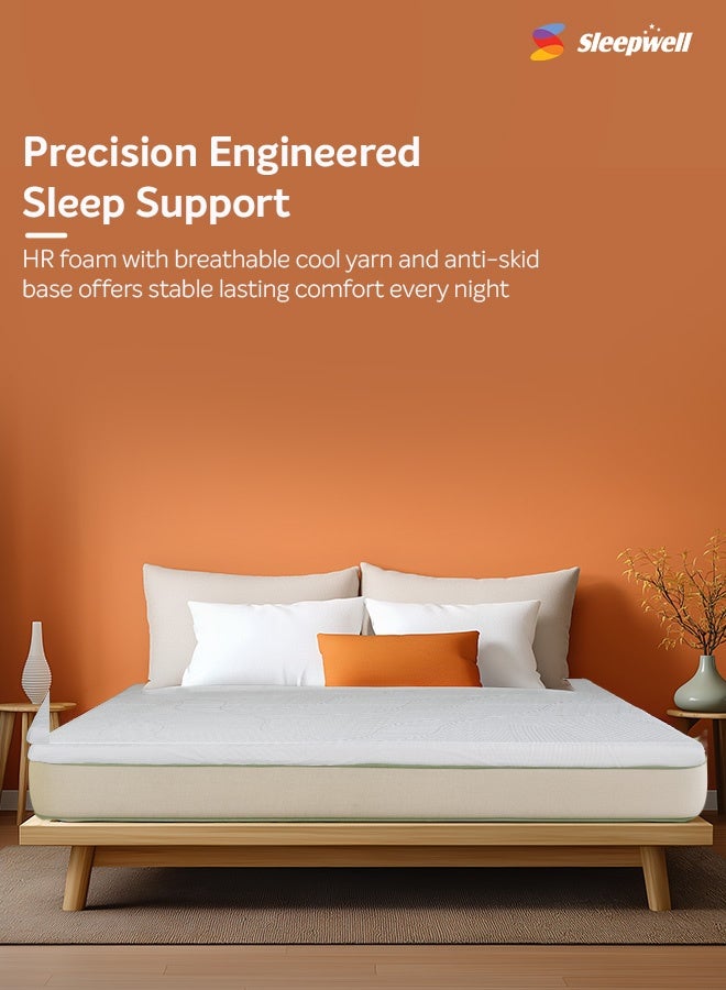 Sleepwell غطاء مرتبة سليب ويل | رغوة ريسيتك | قماش مضاد للانزلاق مع خيوط باردة | حجم كينغ (200L X 180W X 5H سم) - Image 2