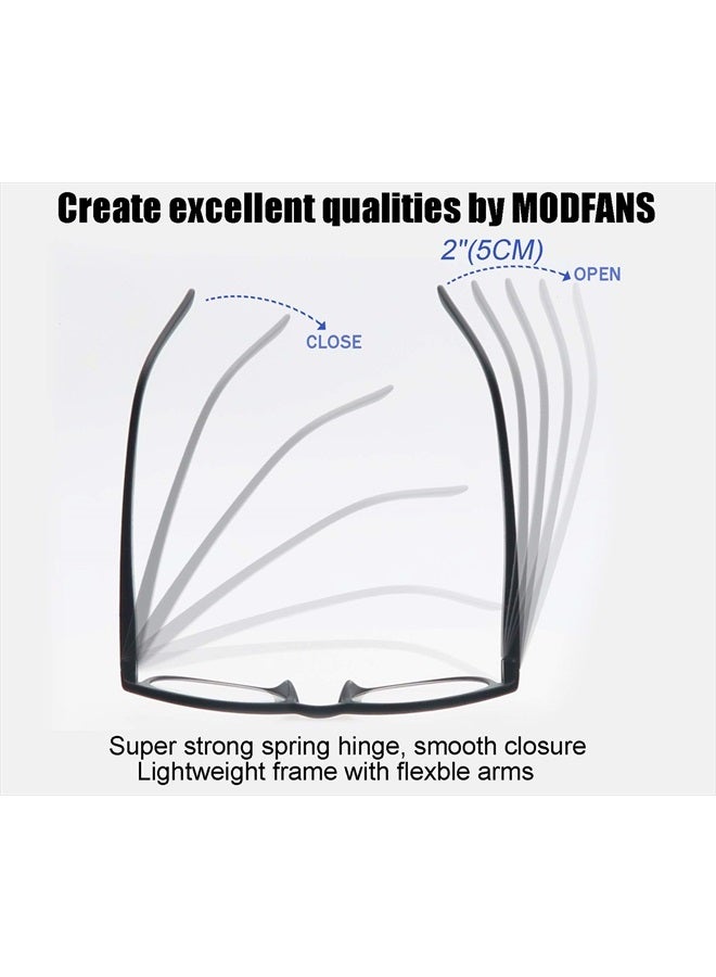 MODFANS Women Reading Glasses 3.5 4 Pair Stylish Ladies Readers with Comfort Spring Hinge Pattern Design Pouch Included - Image 4
