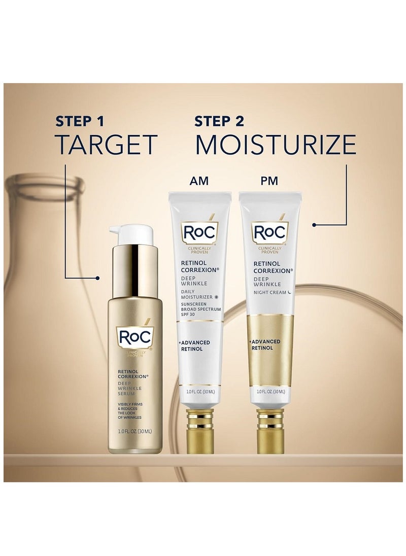 RoC - RoC Retinol Correxion Deep Wrinkle Anti Aging Night Cream Daily Face Moisturizer with Shea Butter Glycolic Acid and Squalane Skin Care Treatment 1 Ounce - Image 1