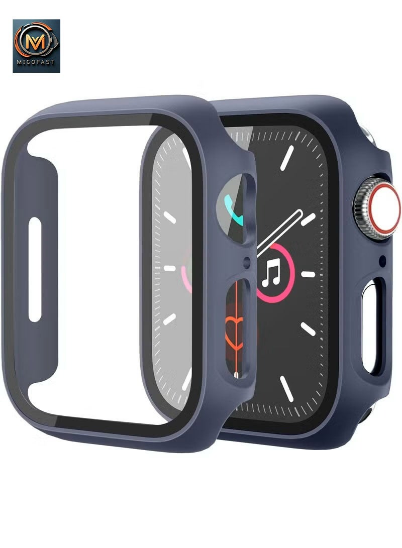 MIGOFAST Apple Watch Cover Series 11/10 Screen Protector 42mm, Hard Bumper with Tempered Glass for Apple Watch 11 Cover 42 mm Dark Blue - Image 1
