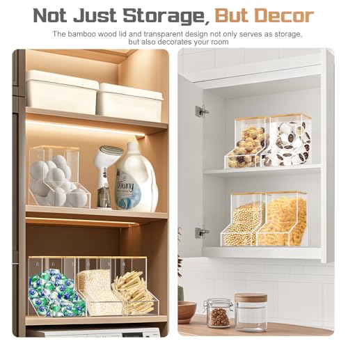 JYPS Laundry Pods Container, Acrylic Dishwasher Pods Holder w/ 2 Lids, Dispenser For Powder, Dryer Balls, Beads, Soap Organizer For Room Desktop / Wall Mount, Snack Candy Organization Storage - Image 4