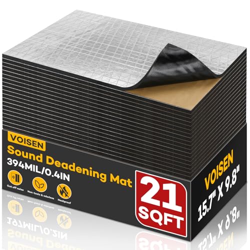 VOISEN VOISNE Sound Deading Material for Cars,394 mil(10mm) 21 sqft Sound Deadening,Aluminum foil Foam Automotive Sound Deadener,Noise Insulation and Vibration Dampening Material 19 Pcs - Image 1