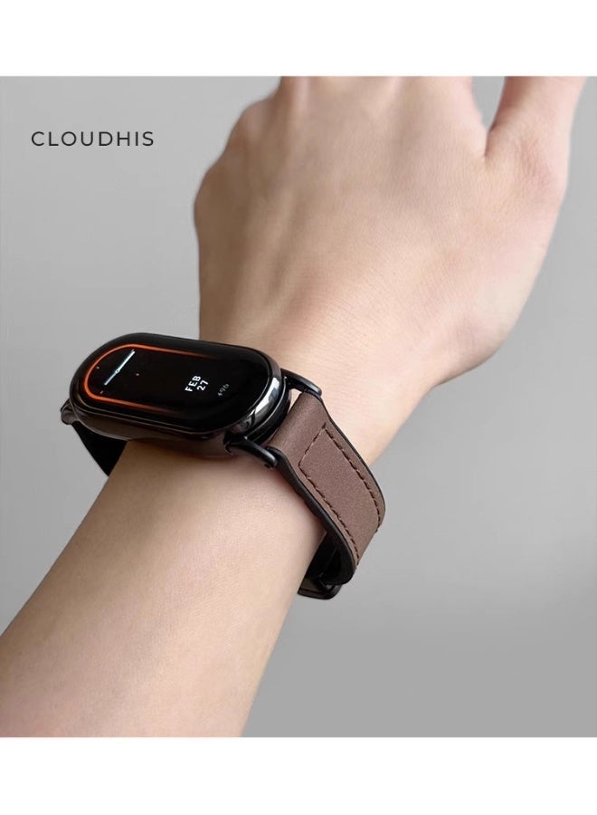 OLYSON Leather Strap Compatible with Xiaomi Band 10/Band 9/Band 8 Slim Replacement Band for Women and Man - Image 4