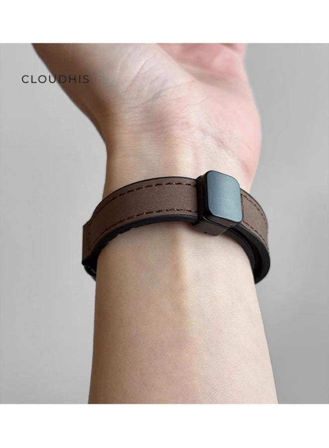 OLYSON Leather Strap Compatible with Xiaomi Band 10/Band 9/Band 8 Slim Replacement Band for Women and Man - Image 5