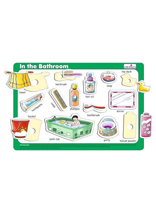 Creative's Creative's Play N Learn My Clothes & in The Bathroom 2in1 Puzzle Board Game | Educational and Learning Toy | Learning Educational Board Game for 2 up Kids  - Image 2