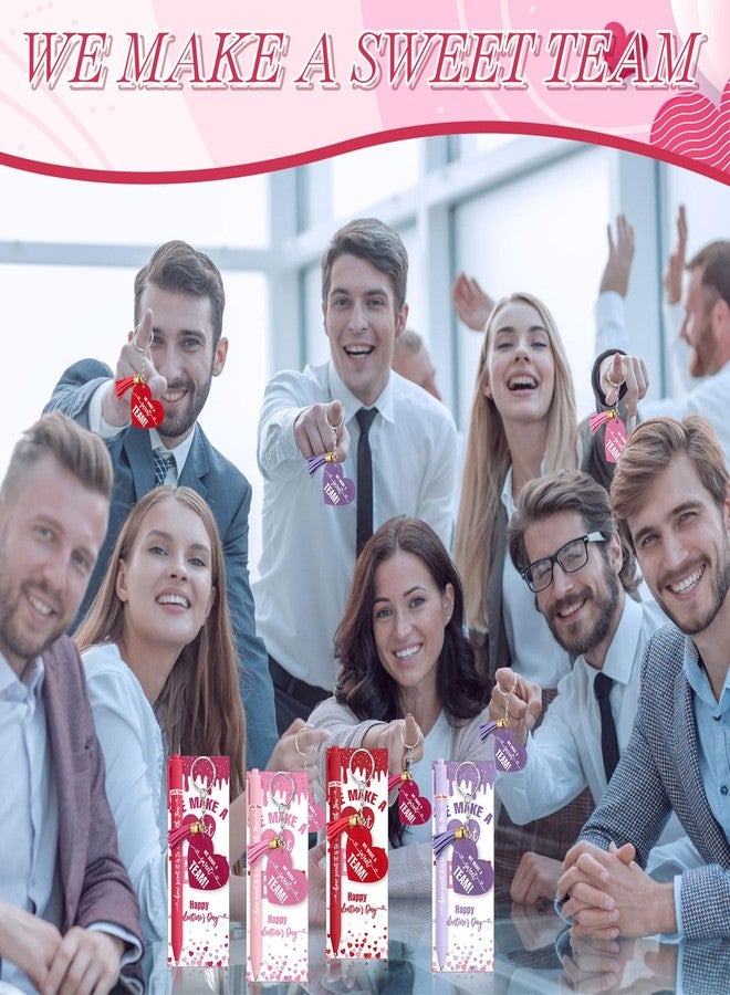 Resurhang مجموعة هدايا عيد الحب من ريسورهانغ، 24 قطعة، لزملاء العمل والموظفين، هدايا تقديرية لفريق العمل، تتضمن أقلام حبر جاف، سلسلة مفاتيح على شكل قلب، وبطاقة معايدة ملهمة برباط. - Image 3