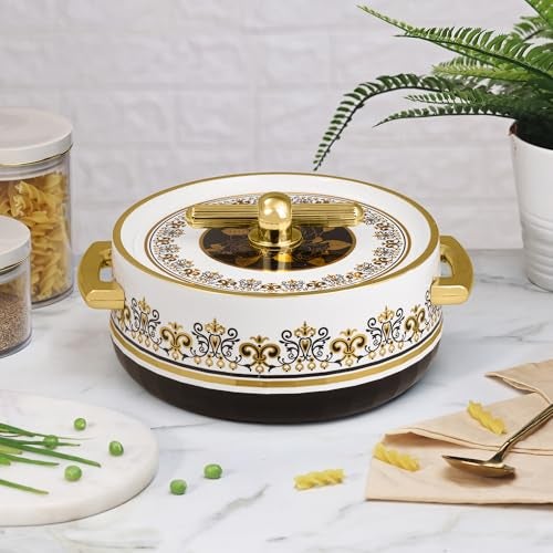 SELVEL Elegance Casserole | Advanced PU Insulation | Elegant Design Hot Pot | Hot Case Keeps Food Hot & Fresh for Hours | Serve Chapati, roti, Biryani and More (Royal Coral Black, Set Of 2 (1200 Ml & 700 Ml)) - Image 4