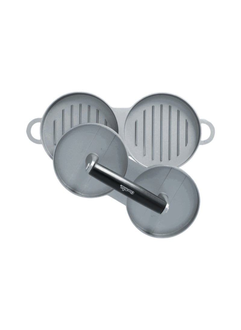 Char-Broil Heavy-Duty Cast Aluminum Burger Press Grey and Black 6787719 - Image 1