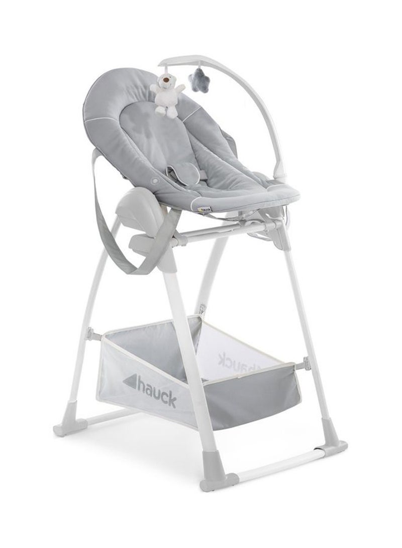 Hauck Sit N Relax 3-in-1 Convertible High Chair – Adjustable Baby Feeding Chair & Rocker with Reclining Backrest, Foldable, Safety Harness – Stretch Grey - Image 4