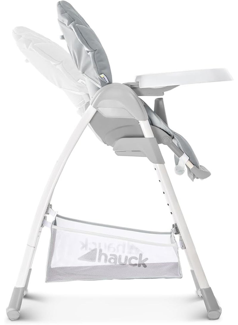 Hauck Sit N Relax 3-in-1 Convertible High Chair – Adjustable Baby Feeding Chair & Rocker with Reclining Backrest, Foldable, Safety Harness – Stretch Grey - Image 5