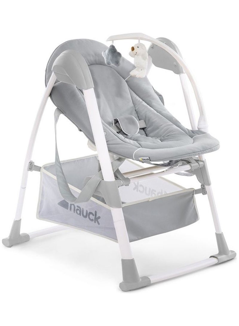 Hauck Sit N Relax 3-in-1 Convertible High Chair – Adjustable Baby Feeding Chair & Rocker with Reclining Backrest, Foldable, Safety Harness – Stretch Grey - Image 3