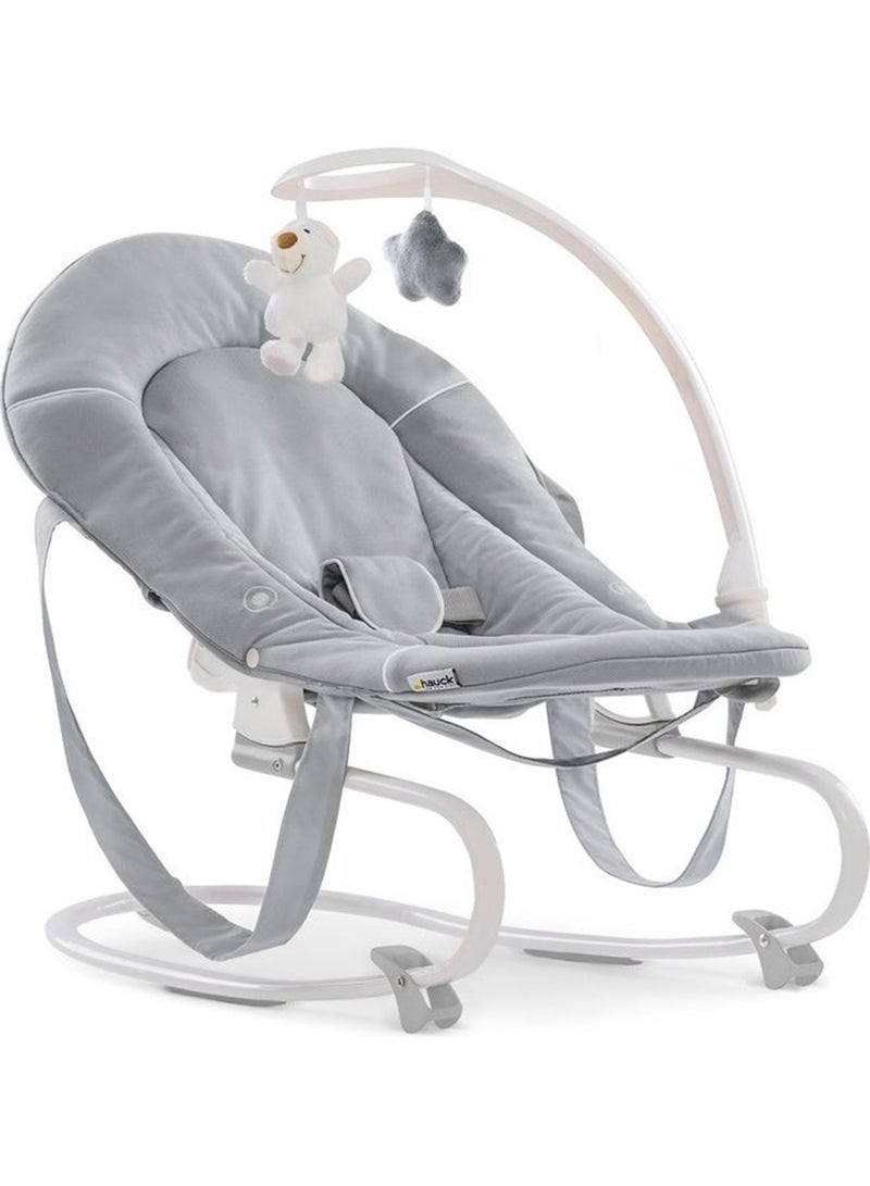 Hauck Sit N Relax 3-in-1 Convertible High Chair – Adjustable Baby Feeding Chair & Rocker with Reclining Backrest, Foldable, Safety Harness – Stretch Grey - Image 2