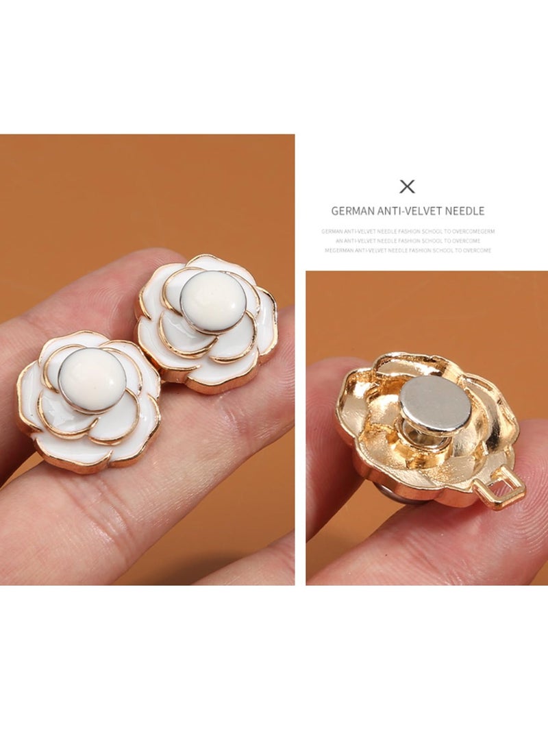 8 Sets Pant Waist Tightener for Rose Petals - Detachable Adjustable Jean Button Waist Buckle Set Jean Button Pins No Sewing Required Won't Pinch Skin Easy to Install 8 Set 4 Style - Image 5