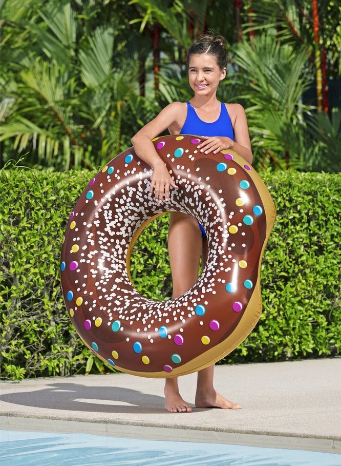 بست واي عوامة سباحة على شكل دونات - لون بني - من Bestway - بقطر 107 سم | للبالغين والأطفال +12 سنة - Image 2