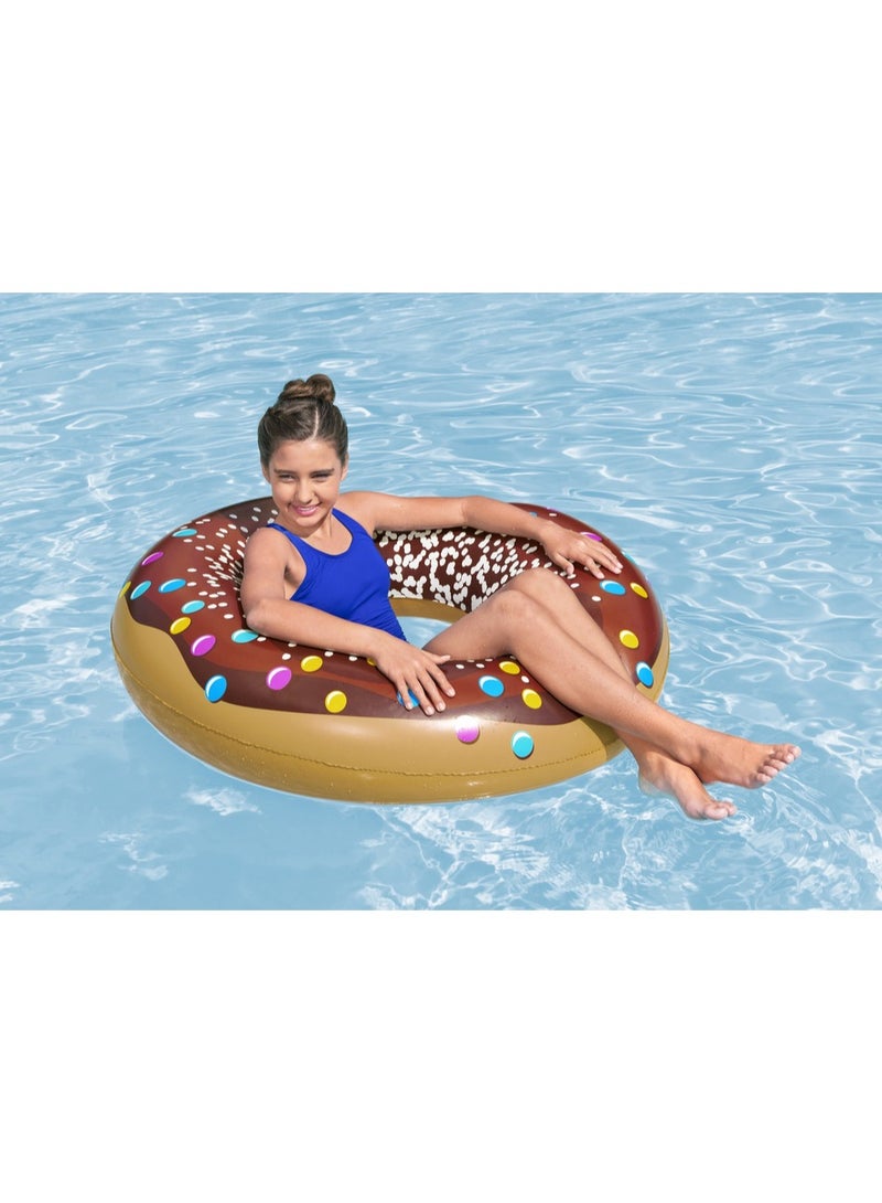 بست واي عوامة سباحة على شكل دونات - لون بني - من Bestway - بقطر 107 سم | للبالغين والأطفال +12 سنة - Image 3